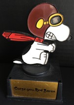 Snoopy Curse You Red Baron Vintage Aviva Trophy Desk Ornament Pilot Flying Ace - £22.67 GBP
