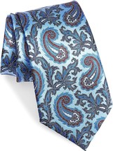 Ermenegildo Zegna Blue Paisley Pattern Italian Silk Tie - $135.00