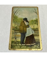 Vintage Romantic Love Postcard Lots To Do Just Now, More Later with Gold... - £6.10 GBP