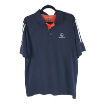 Adidas Mens Polo Shirt Golf Channel Logo ClimaCool Short Sleeve Navy Blue L - £15.12 GBP