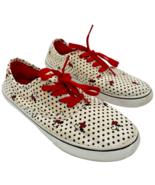 Disney Minnie Mouse White &amp; Black Polka Dot Print Red/Gold Sparkly Lace ... - €12,62 EUR