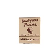 Vintage Matchbook Countryman&#39;s Pleasure Restaurant Mendon Vermont Advert... - $19.80