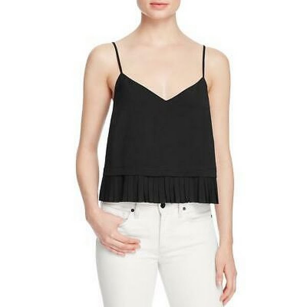 Primary image for French Connection Womens Polly Pleated V-Neck Blouse, Medium