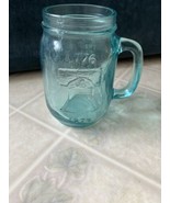 Vintage Aqua Blue Mason Jar Mug Jack In The Box Bicentennial 1976 Libert... - £14.66 GBP