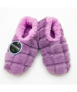 Snoozies Women&#39;s Ok to Be Square Lilac Slippers Medium 7/8 - $17.64 CAD