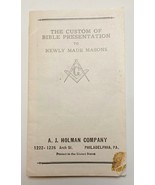 1920s Custom of Bible Presentation to Newly Made Masons Advertising Booklet - £17.02 GBP