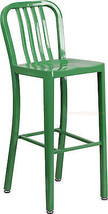 Mid-Century Green &#39;Navy&#39; Style Bar Stool Cafe Patio Chair In-Outdoor Commercial - £163.53 GBP