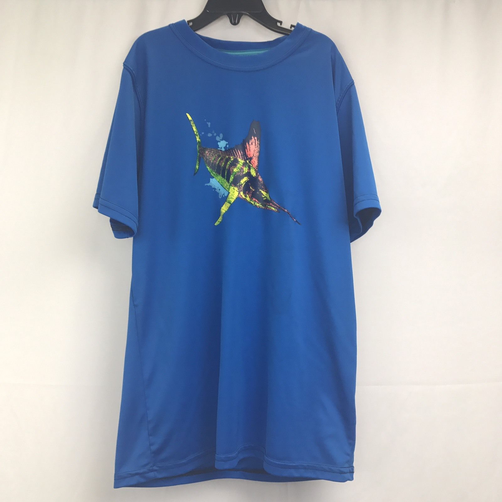 Primary image for Magellan Outdoors Boys Blue Shirt XL ( 18/20 ) Fish Gear Swordfish Short sleeve