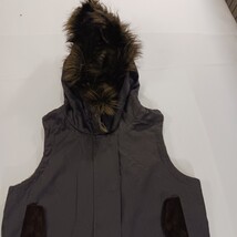 Black Mountain Peak Girls/Women's Brown Vest Size Medium Faux Fur Lined Hoodie image 10