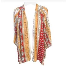 F21 Tribal Printed Kimono Robe Jacket Red White Size Small - £19.87 GBP