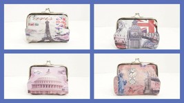 Coin Purse with Kiss Latch City Theme Choose From 4 - £4.68 GBP