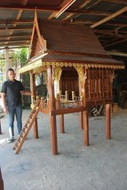 Thai Spirit House SanPhraPhum Buddhist Wood-Carving Teak,protection &amp; pr... - £1,326.66 GBP