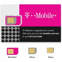 T-Mobile SIM Card Micro Nano Standard GSM 5G 4G 3G 2G LTE Compatible Starter - £7.96 GBP