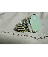 Huge David Yurman Chalcedony Diamond 16 x12mm Wheaton Ring Sterling Silv... - £432.28 GBP