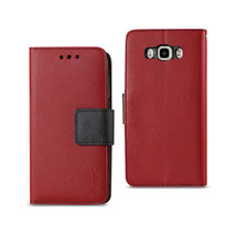 Red Wallet for Samsung Galaxy J7 2016 - Premium Cover Kickstand Card Slo... - £15.05 GBP