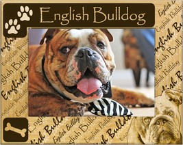 English Bulldog Laser Engraved Wood Picture Frame Landscape (4 x 6)  - £23.97 GBP