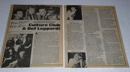 Culture Club Def Leppard 16 Magazine Photo Vintage 1984 - £15.61 GBP