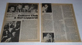 Culture Club Def Leppard 16 Magazine Photo Vintage 1984 - $19.99