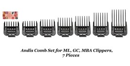 Andis ML,GC,MBA,SM MASTER PRO CLIPPER Blade Clip On Guide Guard Combs 7 ... - $29.99