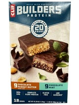  Clif Builder&#39;s Protein Bar Variety PK 18 Ct 9 Cho Mint 9 Cho Peanut Butter - $27.71