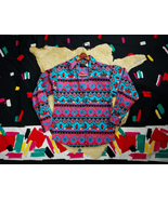 Vtg 1980s 90s NAVAJO Turquoise Pink ALL-OVER Print BRUSHPOPPER Rodeo Shi... - £75.76 GBP