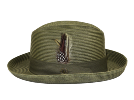 Men Bruno Capelo Summer Spring Soft Straw Style Hat Godfather GF206 Olive Green image 5
