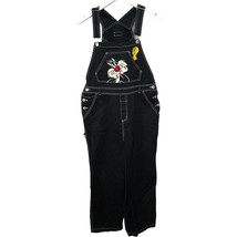 Vintage Looney Tunes Black Denim Overalls Size L Sylvester Tweety 90s Y2K - £79.48 GBP