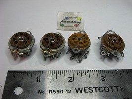 Tube Socket 7-Pin Assorted Phenolic w. Metal Flange Base - Used Qty 4 - £8.07 GBP