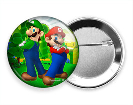 Super Mario And Luidgi Brothers New Pin Pinback Button Video Game Fan Gift Idea - £9.70 GBP+