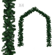 vidaXL Green PVC Christmas Garland Set, 4-Pack, 6ft Long, Battery Operated - $1,939.77 MXN