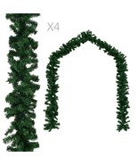 vidaXL Green PVC Christmas Garland Set, 4-Pack, 6ft Long, Battery Operated - $1,939.77 MXN