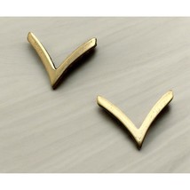 US Army Private E2 Gold Tone Pins Rank Insignia Hat Lapel Chevron Set of 2 - £6.56 GBP