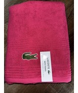Lacoste ~ Hot Pink Bath Towel 100% Cotton 30&quot; x 52&quot; Big Crocodile Logo - $44.66 CAD