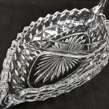 Vintage Fostoria American Cube Glass 12&quot; Divided Relish Candy Nut Dish Boat - £18.75 GBP