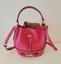 Michael Kors Reed Medium Belted Bucket Messenger Crossbody Electric Pink Leather - £85.40 GBP
