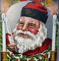Vintage Christmas Postcard Santa Claus Conwell Series 2500 Embossed Unused 1910 - £21.81 GBP