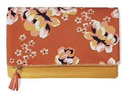 NEW Rachel Pally &quot;Zahara&quot; Faux Leather Floral Print Zipper Fold Clutch Bag - £22.67 GBP