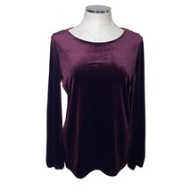 Adrianna Papell Burgundy Velour Long Sleeve Bow Cut Out Back Blouse Size... - £23.02 GBP