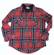 Vintage 70s Timber Run Red Plaid Flannel Shirt Grunge Korea Acrylic Men’s M - $42.52
