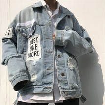 Wholesale 2019Literary Men&#39;s Denim Jacket Loose Teenagers Clothes Handsome Stree - £121.21 GBP