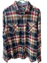 Canada Weathergear Flannel Shirt Womens Size L Red Plaid Flap Pockets - £16.26 GBP