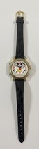 Lorus Disney Mickey Mouse Watch Gold Tone Leather Band Musical NEEDS BAT... - $12.86
