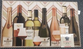 Printed Nylon Kitchen Rug (nonskid)(18&quot;x30&quot;) 8 WINE BOTTLES &amp; 4 WINE GLA... - £14.00 GBP