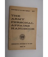 Vtg Army Personal Affairs Handbook Headquarters Ephemera 1961 - $27.34 CAD