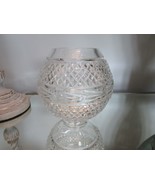 Galway Leah Irish Crystal Rose Bowl 6.25&quot;H Foil Sticker Hard to Find - £27.20 GBP