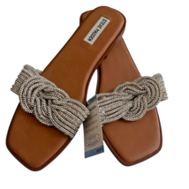 Steve Madden Womens Size 9 Sandal Rhinestone Bling Knot Strap Silver Sli... - $28.41 CAD