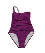 Profile By Gottex Swimsuit Womens 10 Purple Kundala Shoulder Ruffle One ... - $29.01