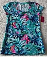 Lilly Pulitzer Shirt Women's Stretch Multicolor Short Sleeve Top Size M ... - $29.98