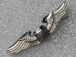 PRE WWII, ARMY AIR CORPS, PILOT, WING, PINBACK, STERLING, 2-INCH, AMICO - $44.55