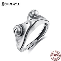 GOMAYA 100% 925 Sterling Silver Frog Animal Rings For Women And Men Vintage Open - £18.93 GBP